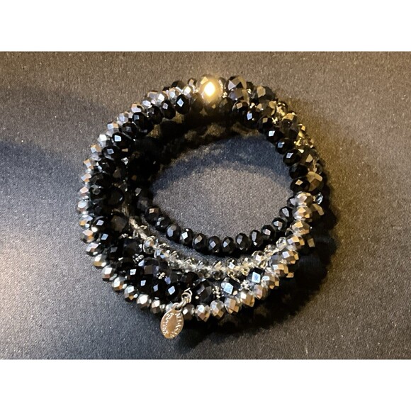 Ali Khan NY Faceted Beaded Memory Wire Crystal Bracelet - Picture 4 of 4